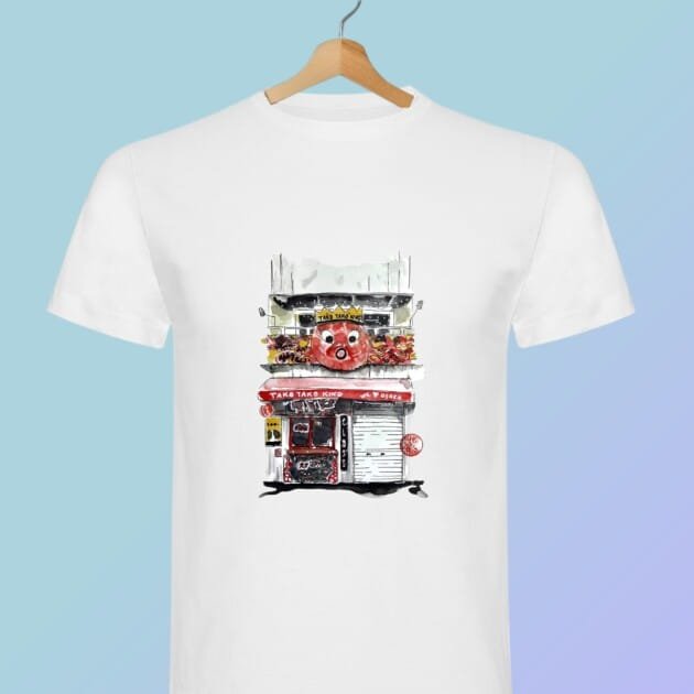 camiseta storefront japanese japon tienda acuarela t-shirt