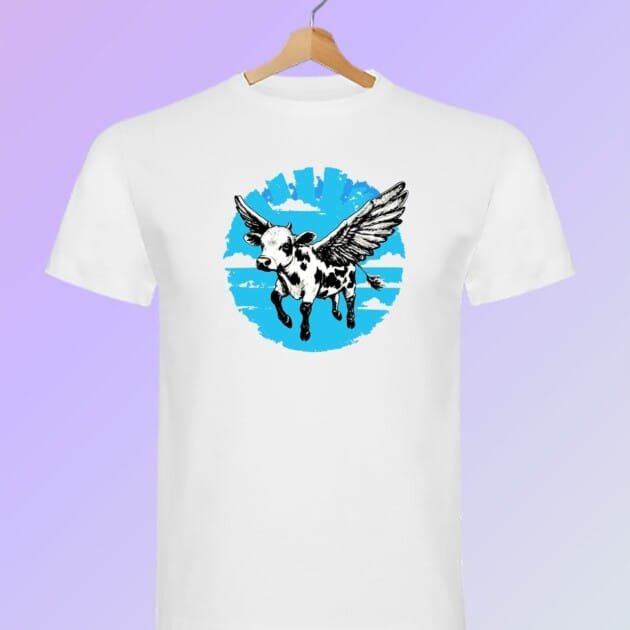 Camiseta vaca volando