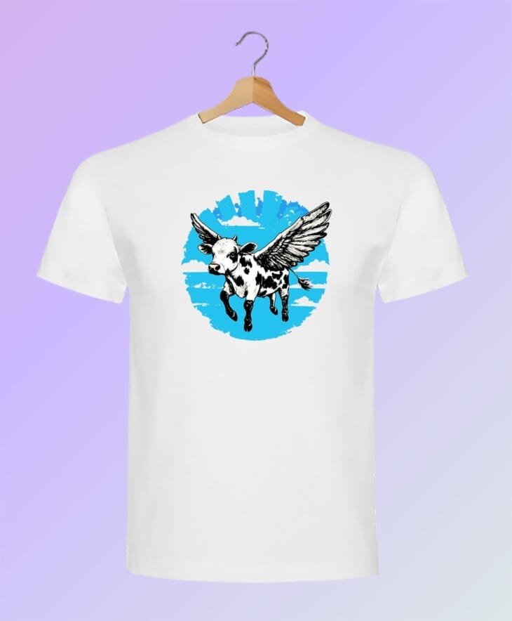 Camiseta vaca volando