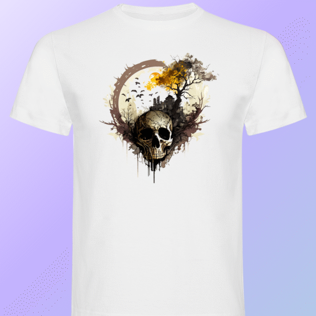 camiseta craneo corazon