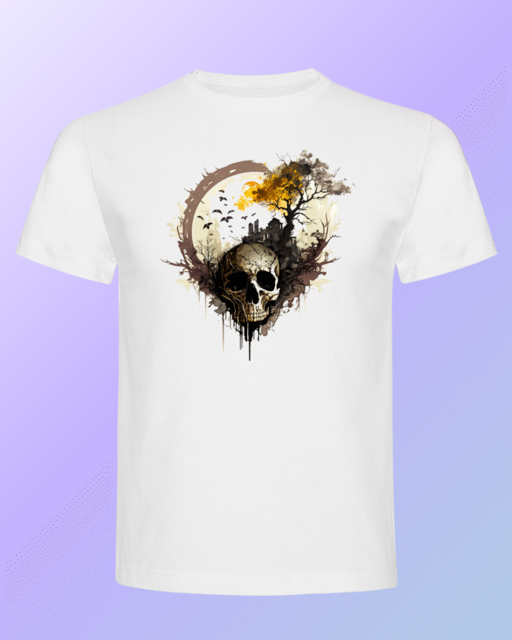 camiseta craneo corazon